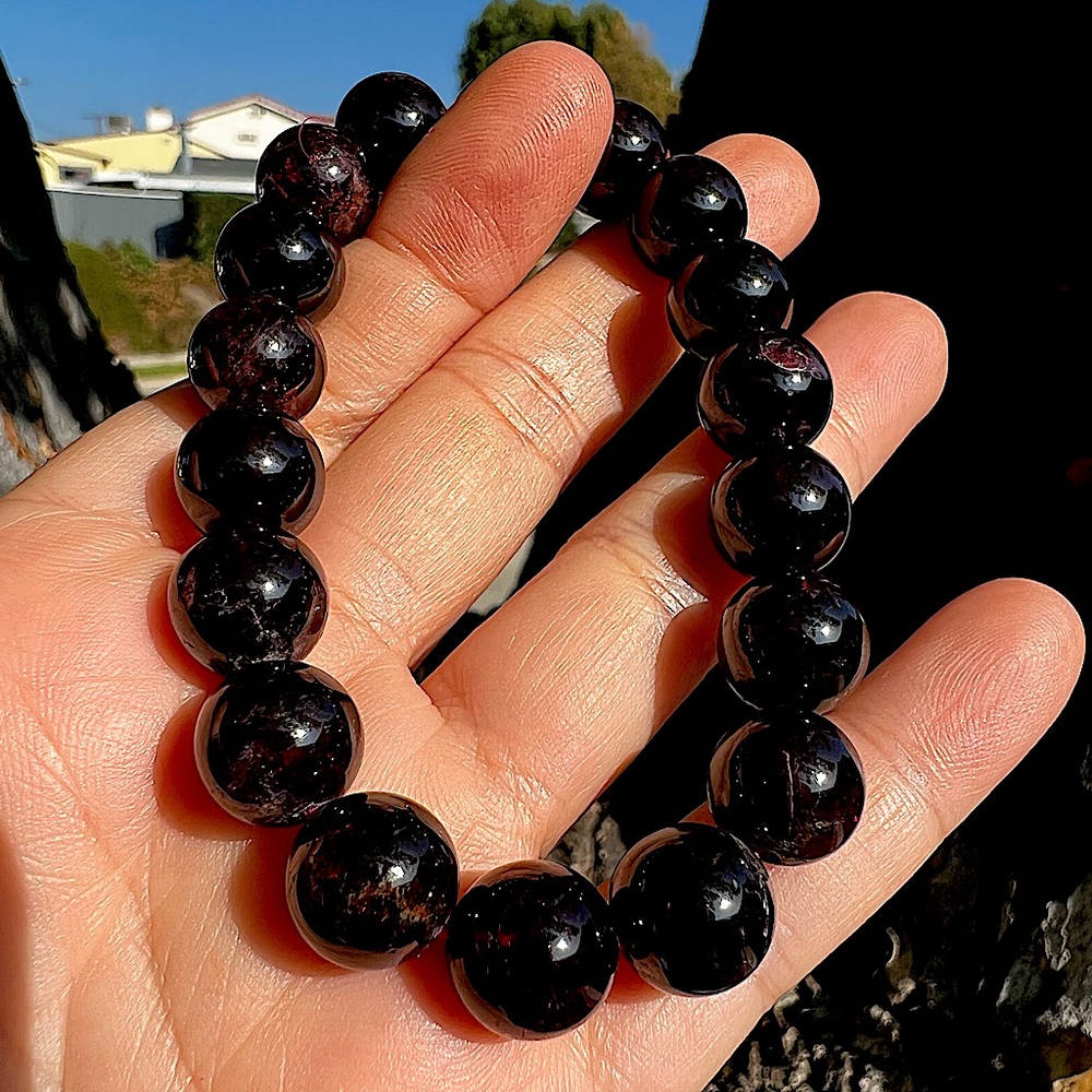 Garnet Bead Bracelet